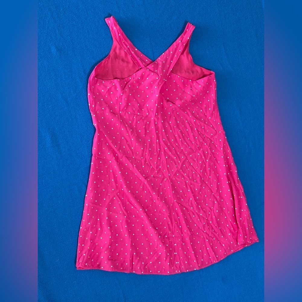 Loft Dotted Criss Cross Back Swing Dress Womens Sz‎ M 20" PTP